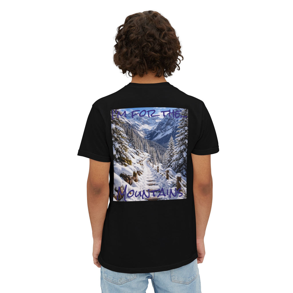 Men's Mountain Snow T-Shirt | Pocket Tee