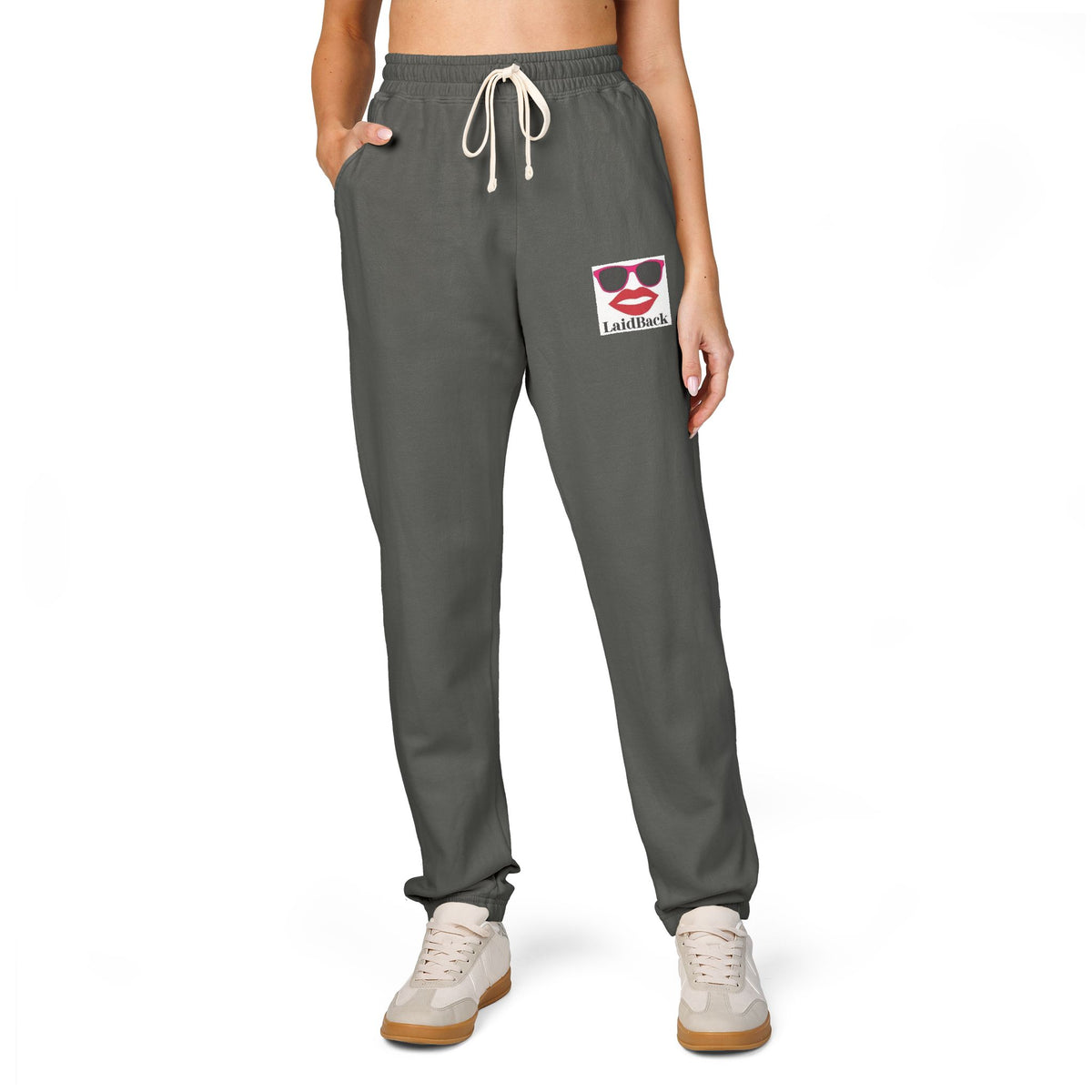 Women's LaidBack Logo Sweatpants — Graphic Garment-Dyed Fleece Joggers