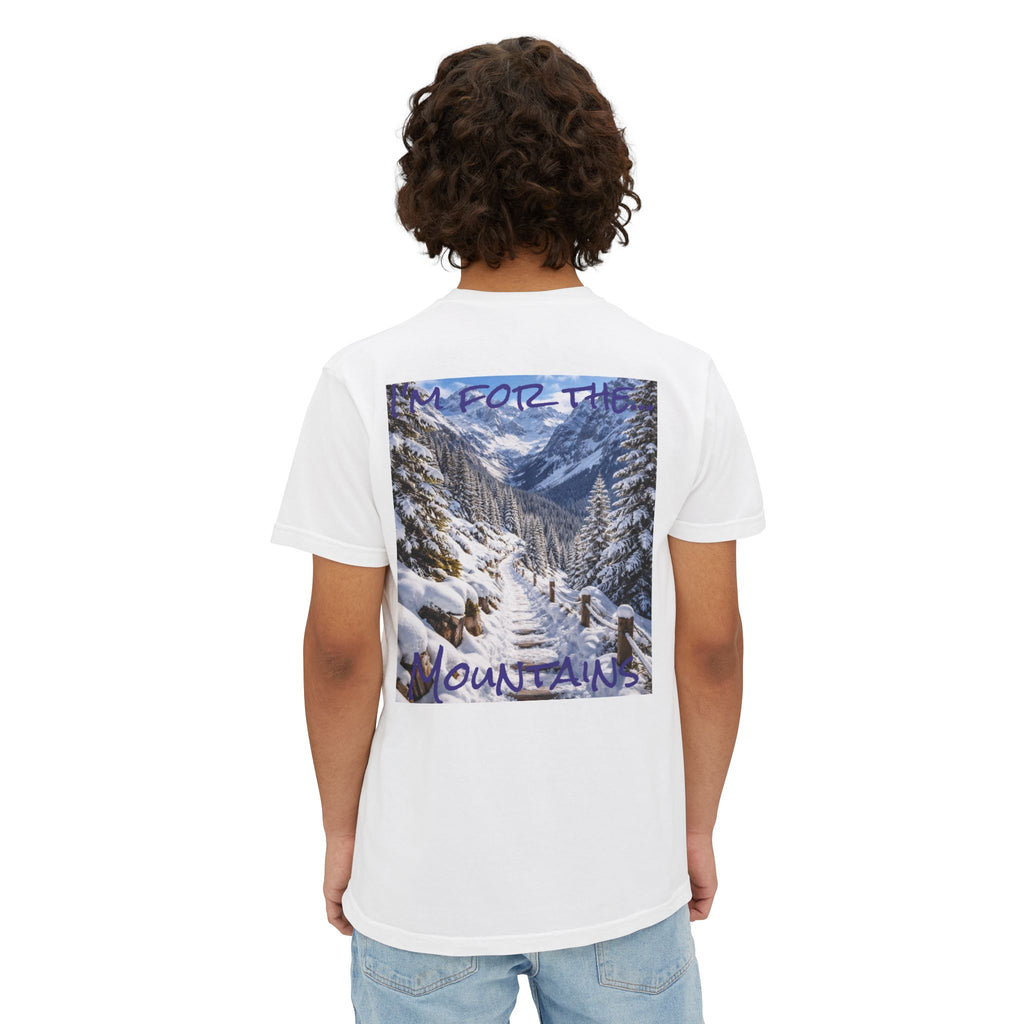 Men's Mountain Snow T-Shirt | Pocket Tee