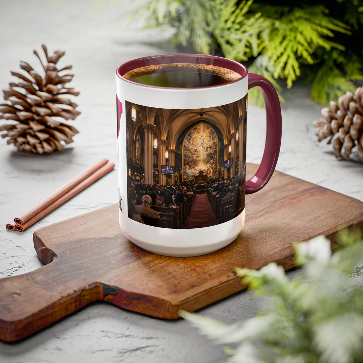 Women's Lip Sunglasses Illustration Mug | Church Interior Photo Mug
