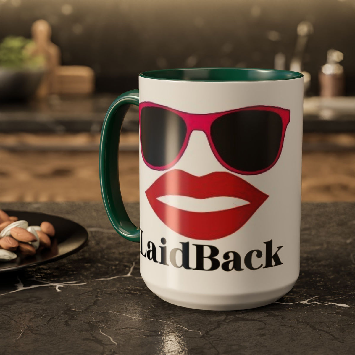Women's Woods LaidBack Lips Sunglasses mug | Color Accent Coffee Mug