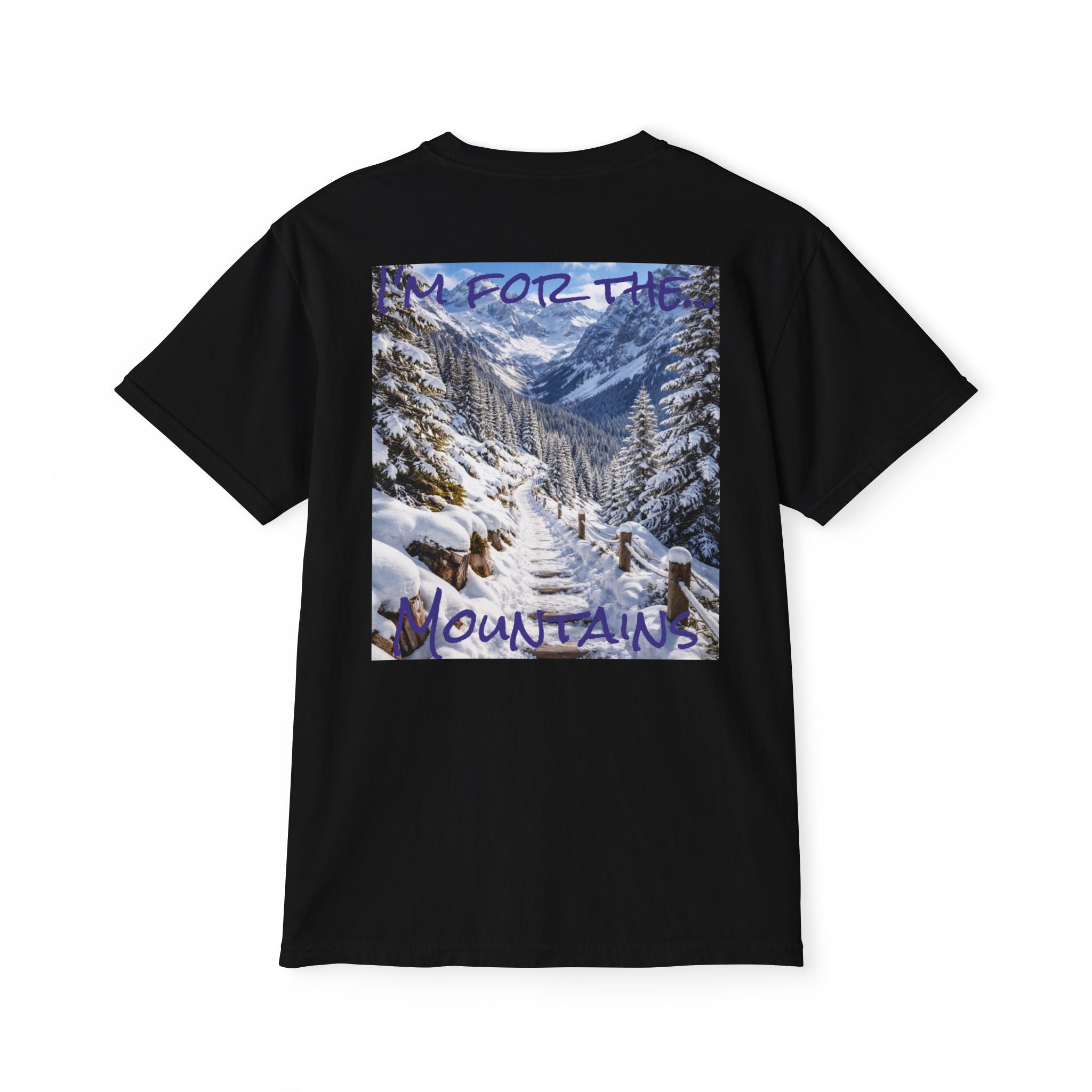 Men's Mountain Snow T-Shirt | Pocket Tee