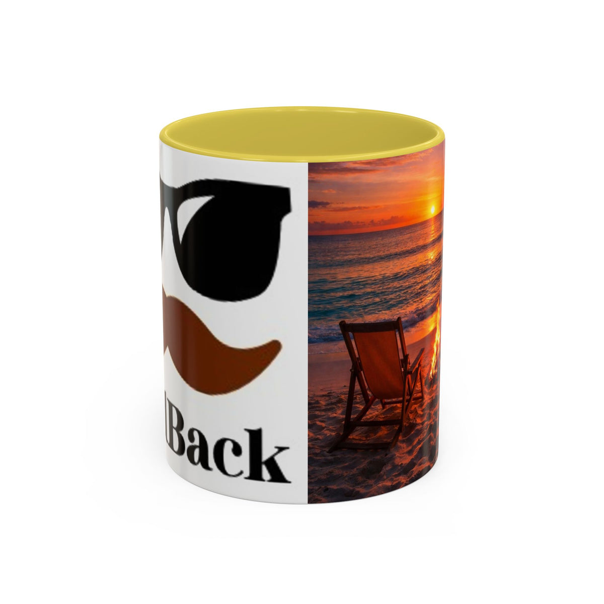 Men's Beach Sunset Bonfire Mugs | 11oz 15oz Colorful Ceramic Mug