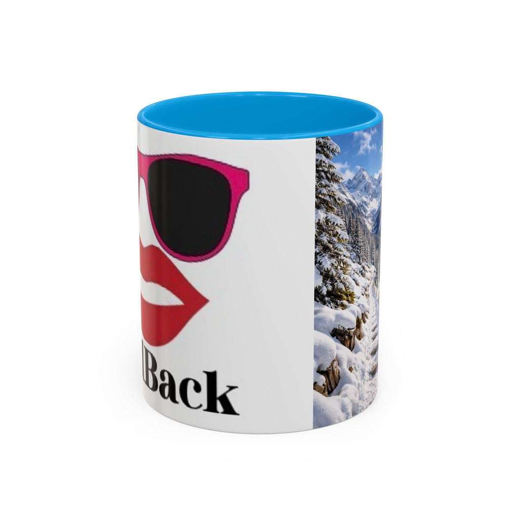 Women's Sunglasses Lips Graphic Mug | Winter Mountain Scene mug