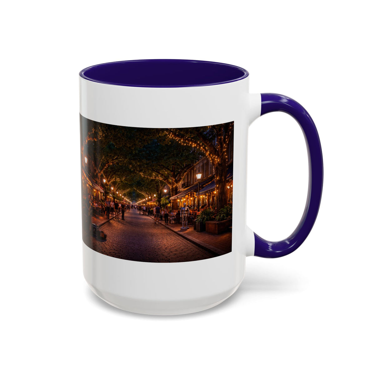 Women's City Street Night Photo Mug | Retro Sunglasses Lips Graphic Mug