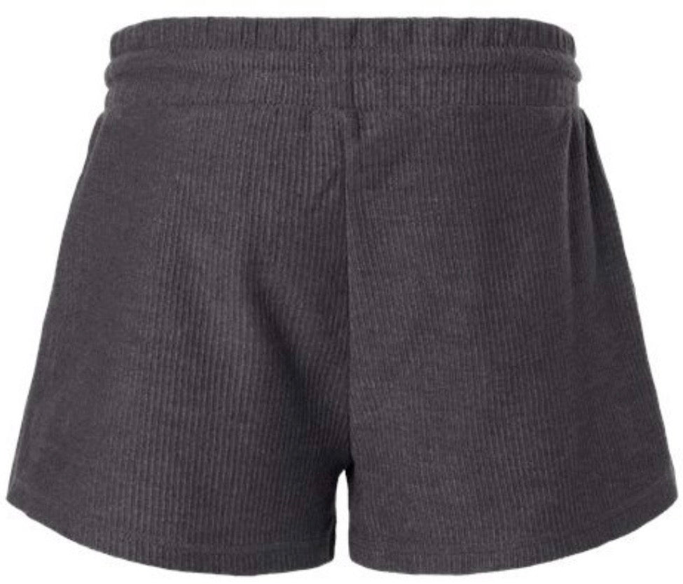 Women's LaidBack Ribbed Knit Lounge Shorts — Casual Summer Sleepwear with Sunglasses & Lips Graphic