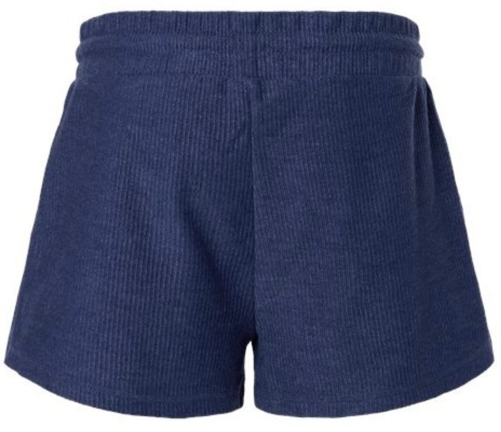 Women's LaidBack Ribbed Knit Lounge Shorts — Casual Summer Sleepwear with Sunglasses & Lips Graphic