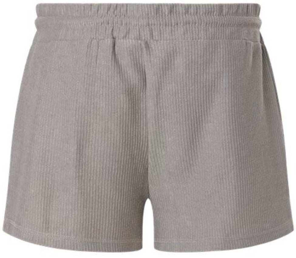 Women's LaidBack Ribbed Knit Lounge Shorts — Casual Summer Sleepwear with Sunglasses & Lips Graphic